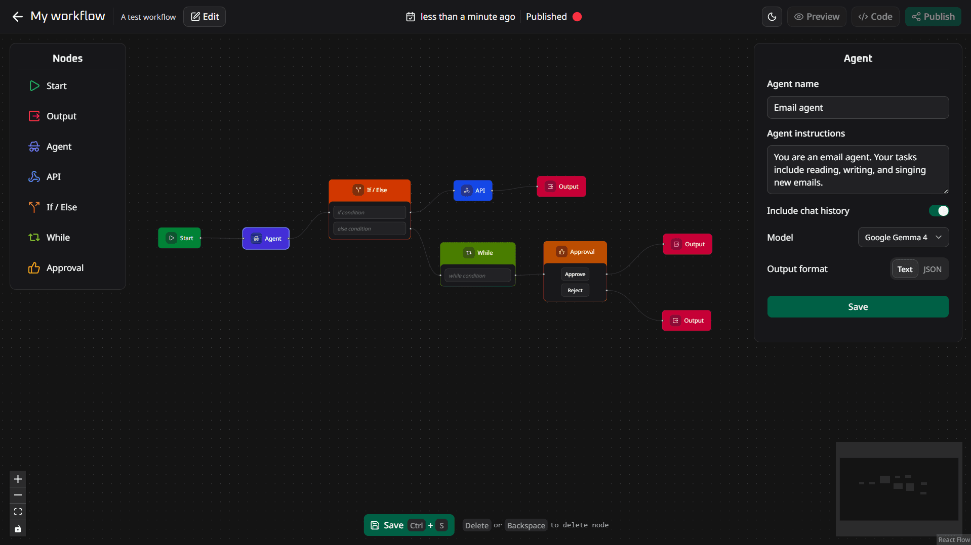 A visual-based AI agent builder