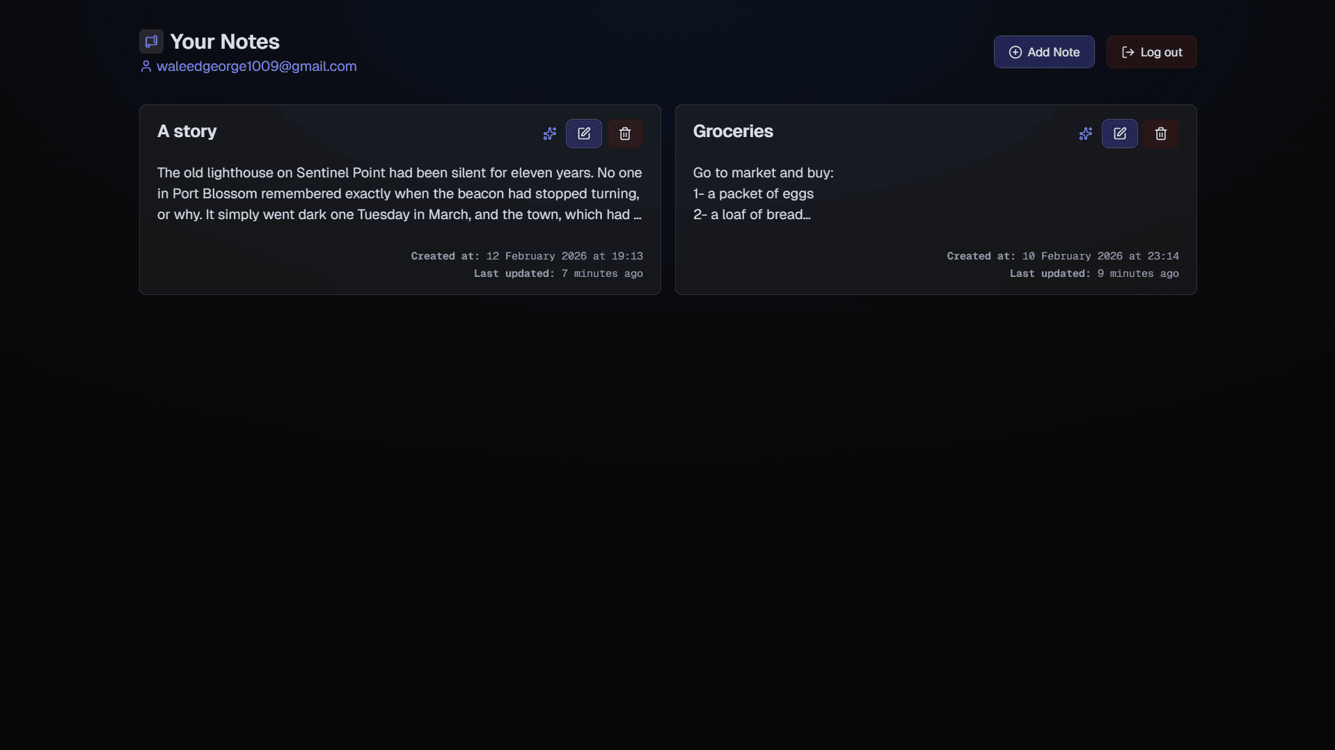 A note taking app with AI summarization capabilities
